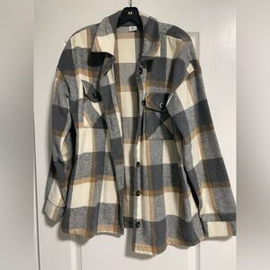 Sunday Club Plaid Button-Up Jacket